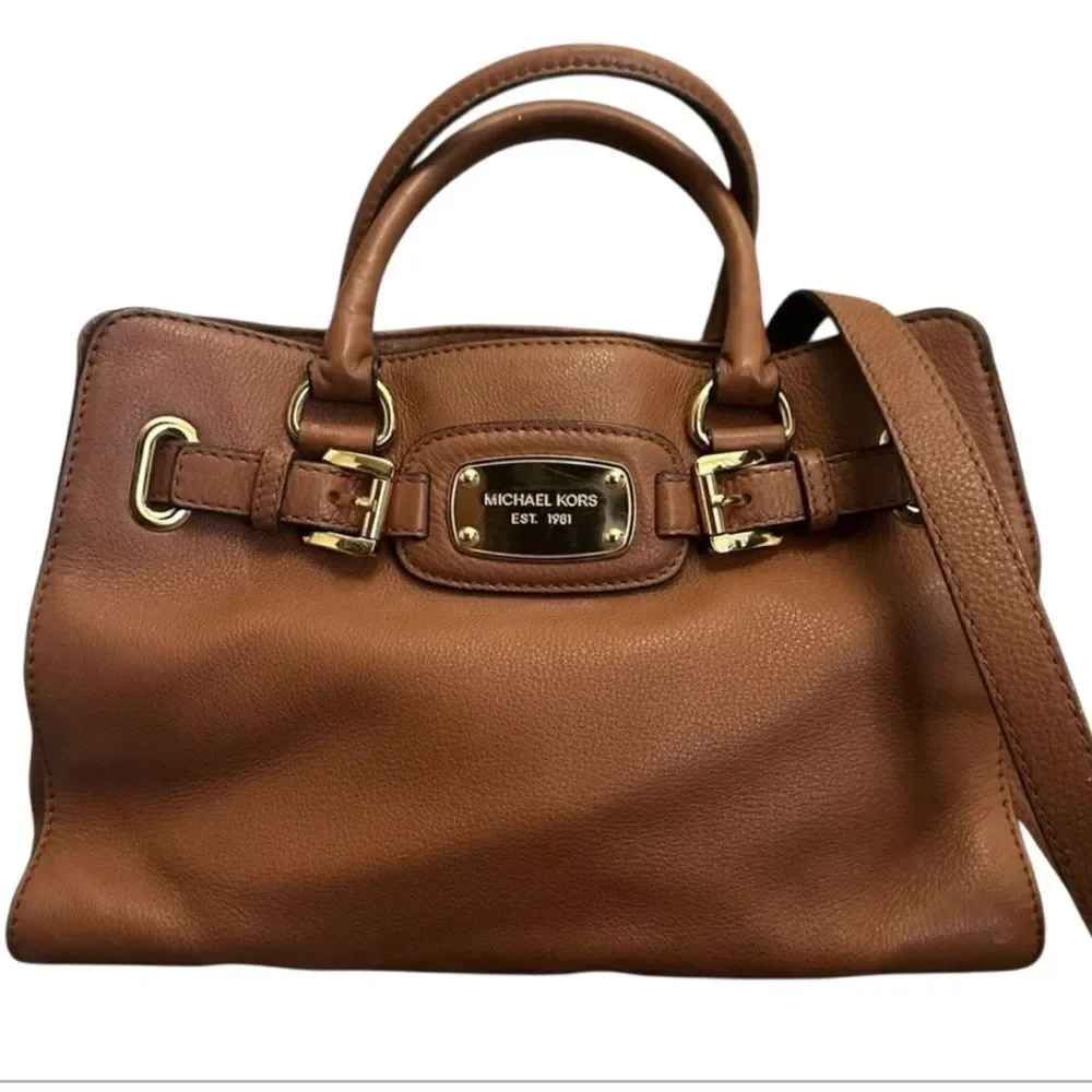 Michael Kors Brown Hamilton Leather Satchel